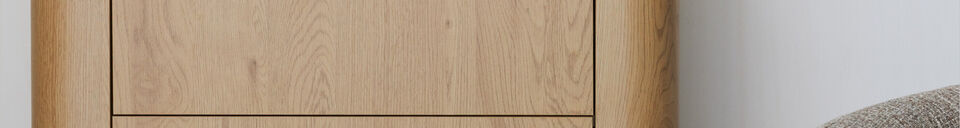 Mise en avant matière Commode 3 tiroirs en bois naturel Almira