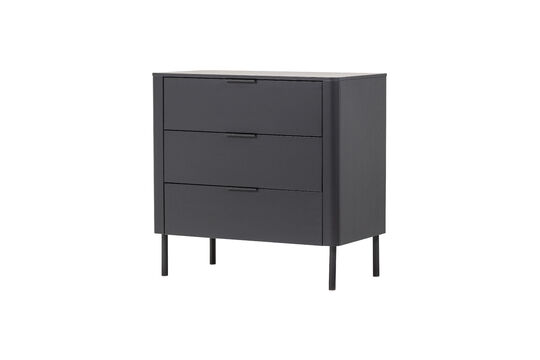 Commode 3 tiroirs en pin noir mat GUNNAR Détouré
