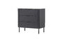 Miniature Commode 3 tiroirs en pin noir mat GUNNAR Détouré