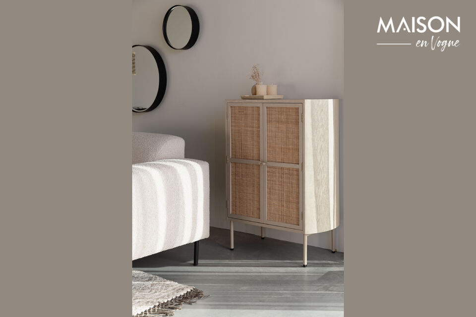 Cette petite commode Amaya pleine de charme s\'inscrit dans le style « Japandi » et s\'intègre