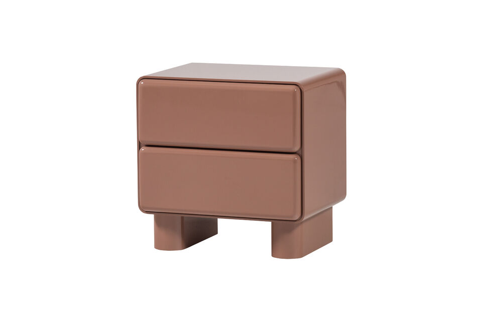 Commode table de chevet 57x57 cm MDF vieux rose Lustra Woood