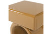 Miniature Commode table de chevet brillant MDF jaune miel ZOREL 8