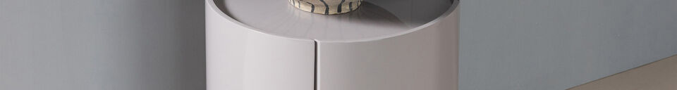 Materiali prima di tutto Comò/Comodino 50x40 cm MDF grigio chiaro lucido LUNEX