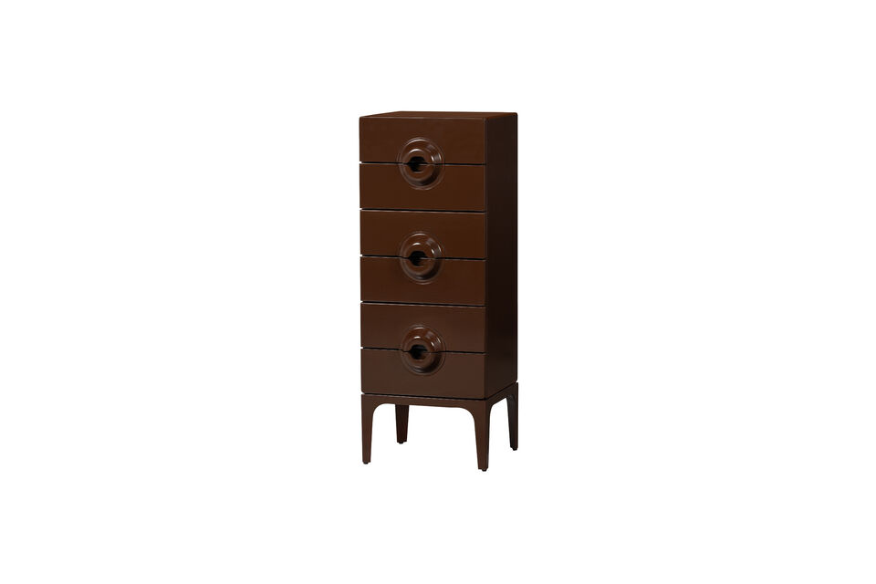 Cómoda 6 cajones madera de eucalipto marrón/rojo Merge Woood