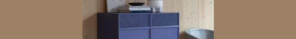 Materiali prima di tutto Comodino in legno viola June