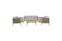 Miniatura Conjunto de jardín de 4 plazas en madera de acacia beige Oasis Clipped