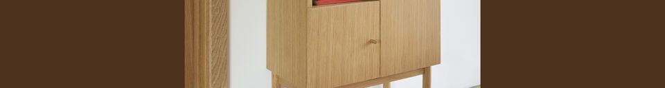 Mise en avant matière Console en bois de chêne naturel Nobby