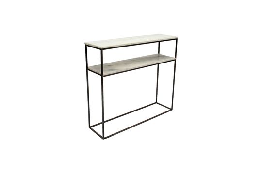 Console étroite Amanty en marbre et métal