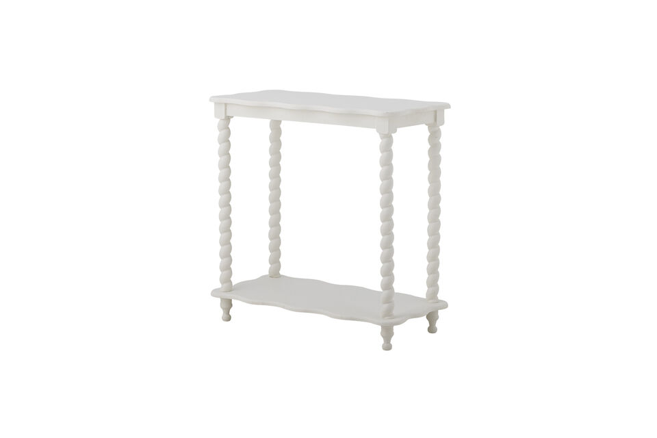 Het witte oppervlak en de afgeronde vormen geven de tafel een lichte en klassieke uitstraling -