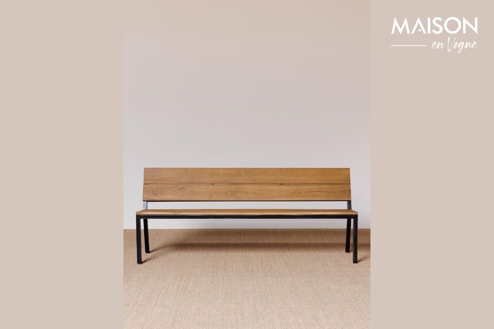 Discover the timeless elegance and functionality that define our beige teak bench