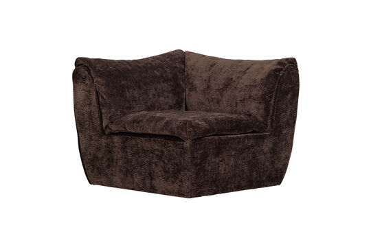 Corner sofa element 96x96 cm 3D chenille dark brown Baggy
