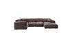 Miniature Corner sofa left chenille warm brown CLOUD 3