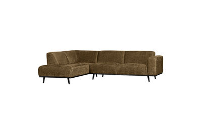 Corner sofa left in structure velvet brass STATEMENT