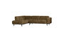 Miniature Corner sofa left in structure velvet brass STATEMENT Clipped