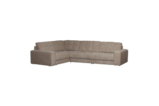Corner sofa left rib fabric Mud SECOND DATE Clipped