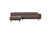 Miniature Corner sofa left rib fabric taupe STATEMENT 1
