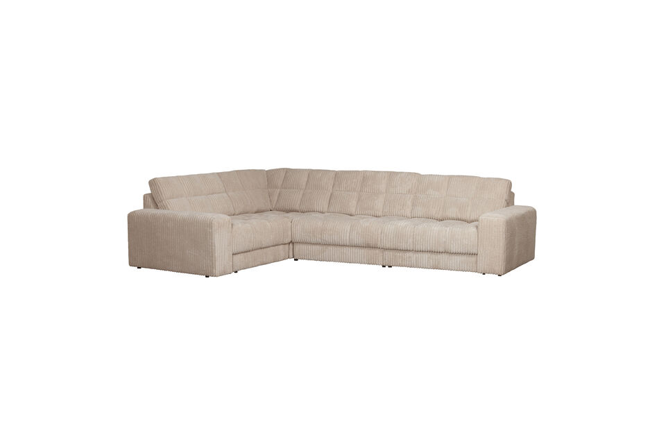 Corner sofa left rib fabric travertin SECOND DATE Woood