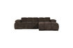 Miniature Corner sofa right brown rib fabric MOJO 2