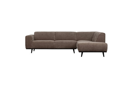 Corner sofa right rib fabric taupe STATEMENT
