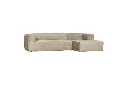 Corner sofa right velvet buttermilk Bean Clipped