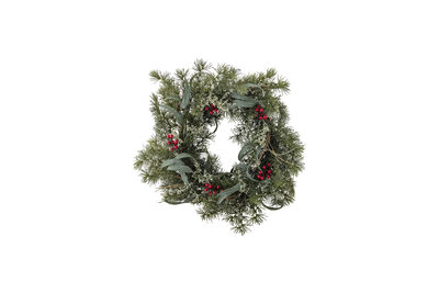 Corona D60 cm verde de flores artificiales Pine