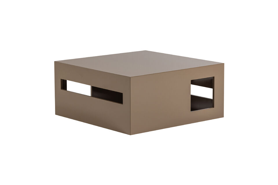 Couchtisch 88x88 cm MDF Hochglanz Sand Modern Vtwonen