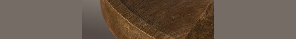 Materialbeschreibung Couchtisch aus braunem Holz Cath