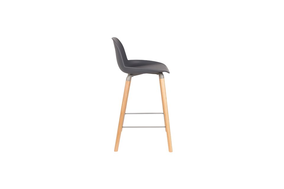 Counter stool 65 cm dark grey and wood Albert Kuip - 5