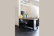 Miniature Counter stool 65 cm in black PU leather Feston 1