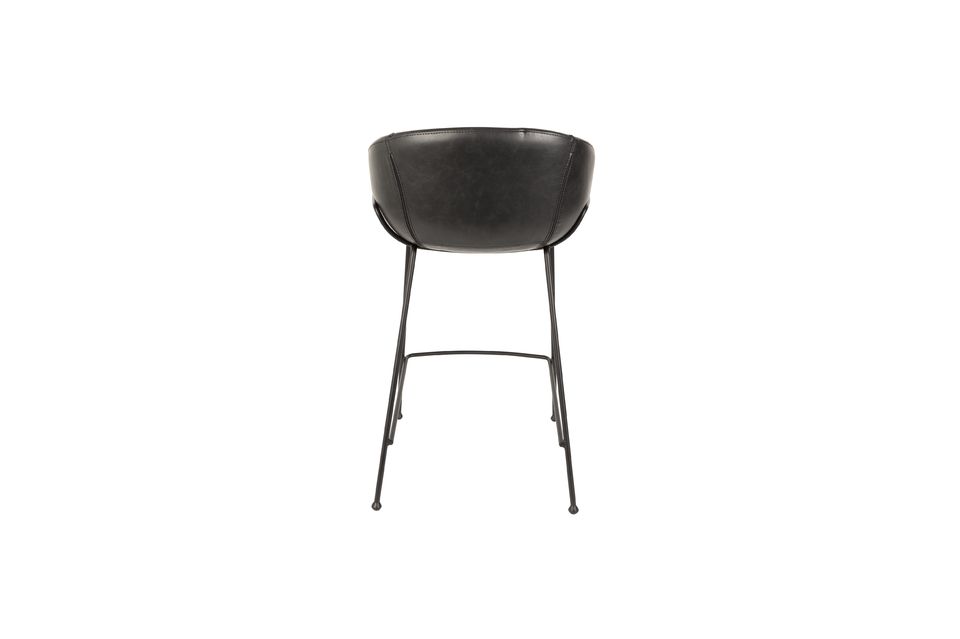 Counter stool 65 cm in black PU leather Feston - 8