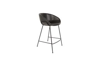 Counter stool 65 cm in black PU leather Feston