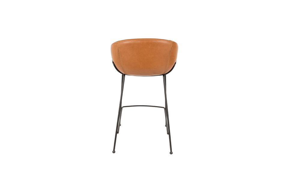 Counter stool 65 cm in brown PU leather Feston - 8