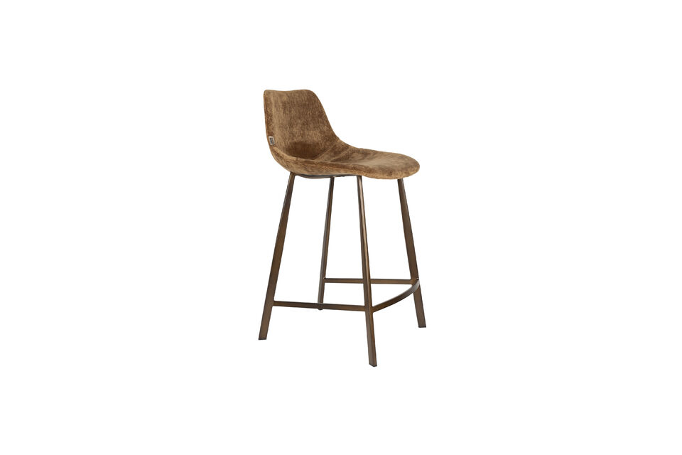Counter stool in cognac polyester Franky DutchBone