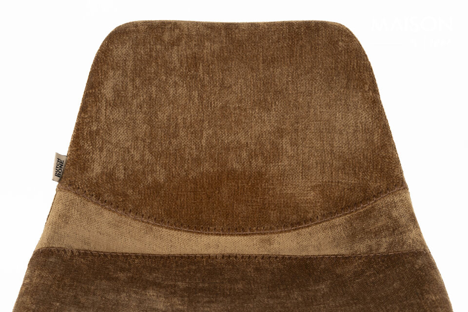 Counter stool in cognac polyester Franky - 7