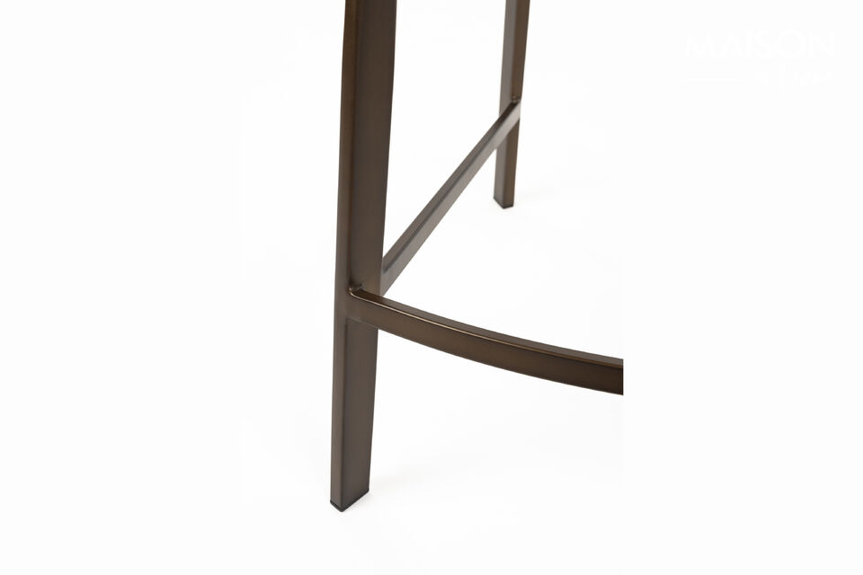 Counter stool in cognac polyester Franky - 9