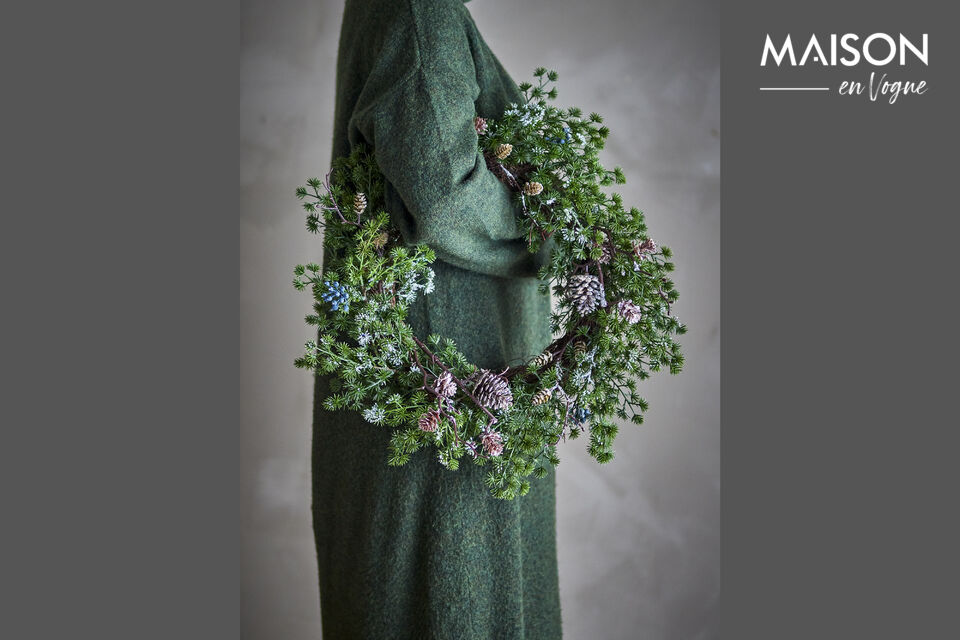 Couronne de Noël artificielle 50 cm verte Cedar - 4