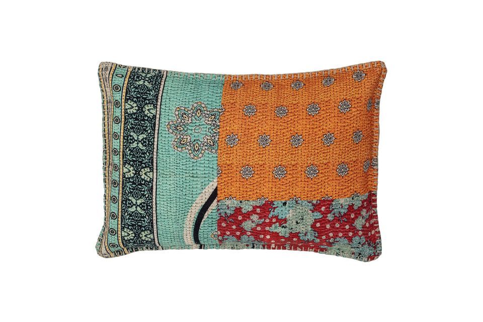 Coussin bleu en coton Jasser Bloomingville