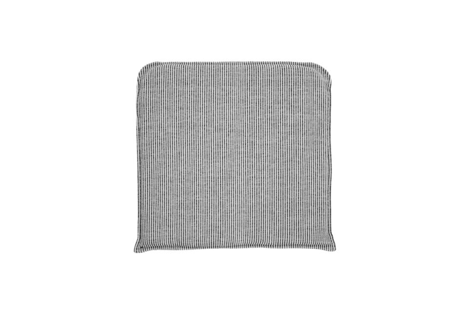 Coussin d'assise 48x48 cm rayé noir et blanc cassé HDCuun House Doctor