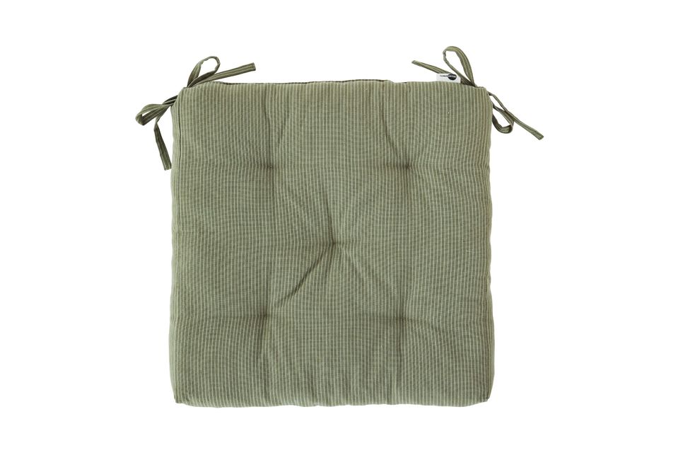 Coussin de chaise en coton vert et gris Faza Madam Stoltz