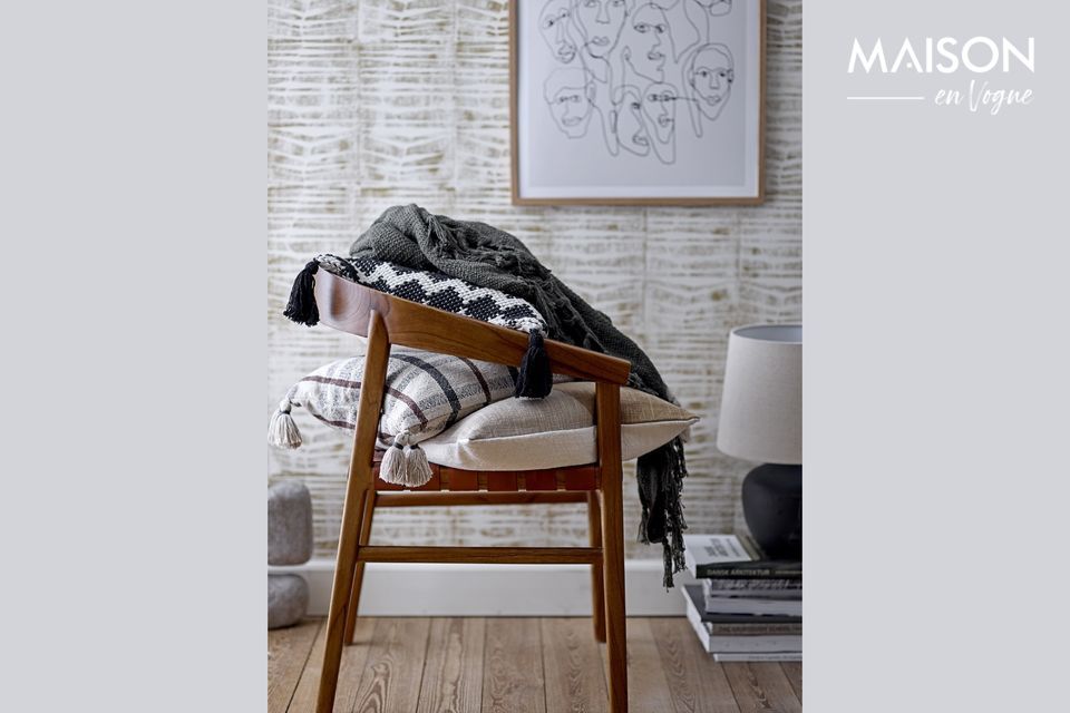Coussin avec motif graphique imprimé et textile structuré