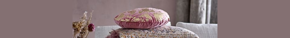 Mise en avant matière Coussin Ferfay en coton rose
