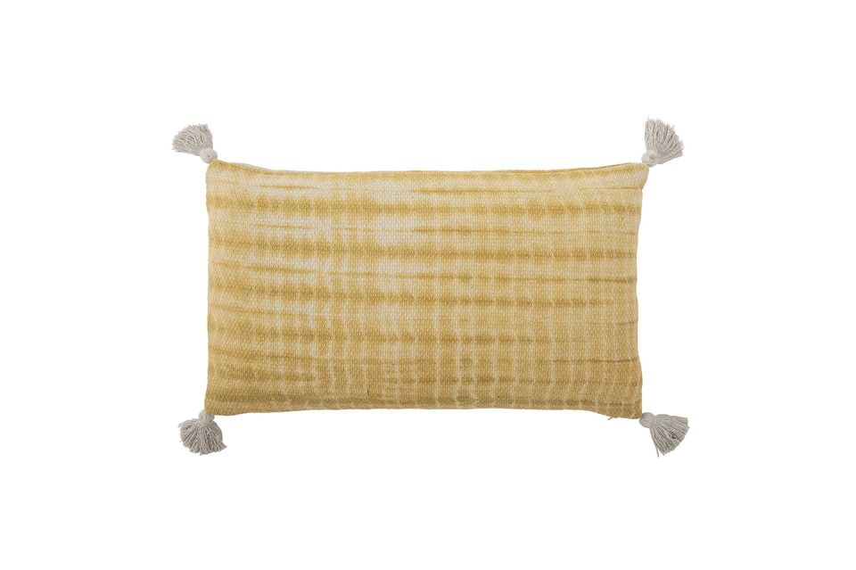 Coussin jaune en coton recyclé Decia Bloomingville