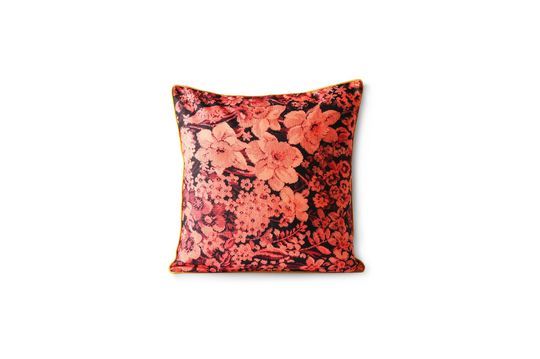 Coussin Jort à imprimé floral coloris corail et noir Détouré