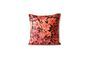 Miniature Coussin Jort à imprimé floral coloris corail et noir Détouré