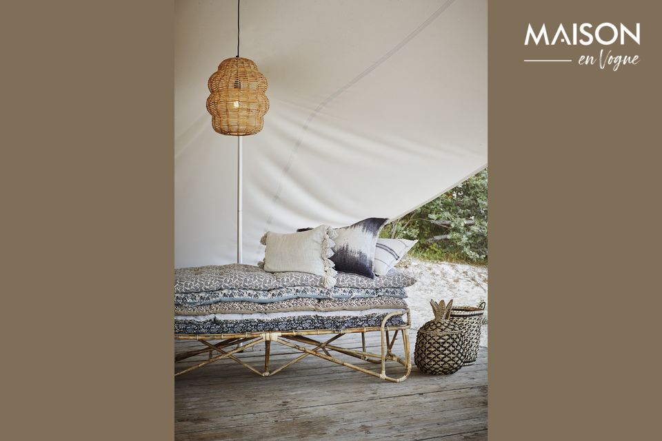Coussin matelas à motifs en coton multicolore Clair - 4