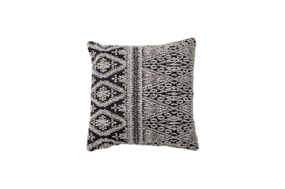 Coussin noir en coton Kuno Bloomingville