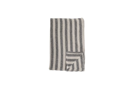 Couvre-lit en coton recyclé Kari noir Détouré