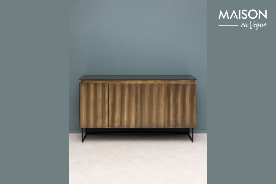 Credenza in legno laccato dorato Jayzee Chehoma