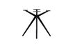 Miniature Cross table leg black metal Holland 6