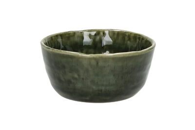 Cuenco pequeño Spiro de gres verde oscuro